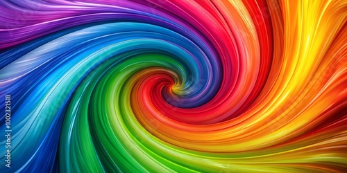 Bright and colorful abstract rainbow swirl background, perfect for celebrating Pride Month and enhancing vibrant,