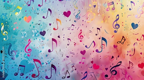 A seamless vector pattern of Note song  creates a refreshing texture