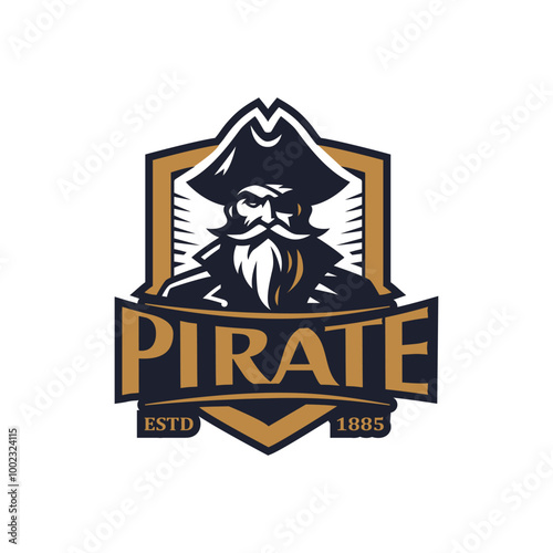 lustrate a emblem-style pirate ship, Pirate Inside his Sailing Ship