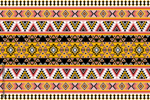 Ethnic pattern designs geometric,Aztec embroidery border seamless patterns.ethnic pattern seamless,  pattern art wallpaper Background, Design for fabric, curtain, carpet ,geometry seamless pattern