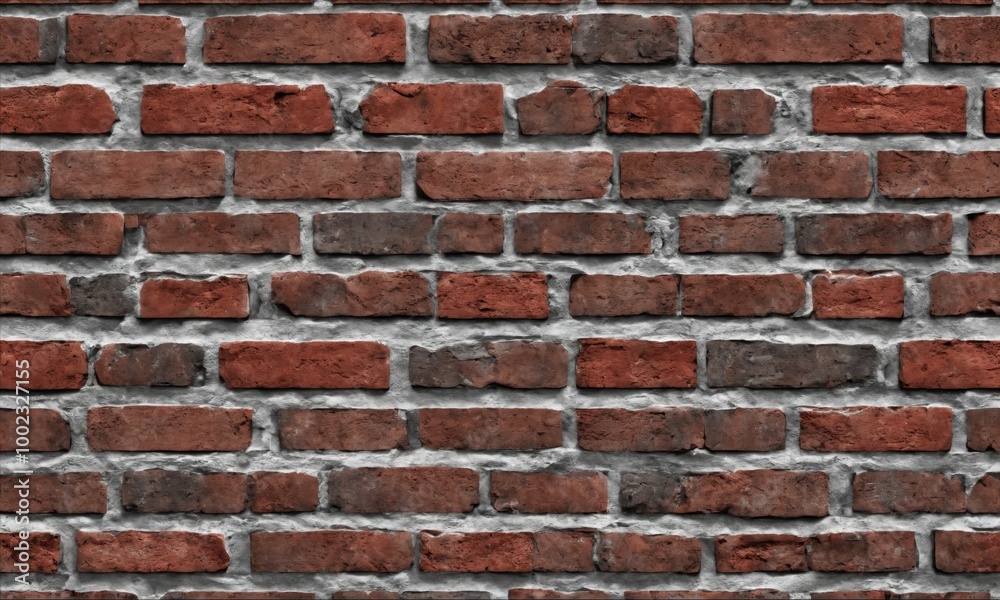 Close-up texture of a red brick wall with grey mortar Close-up texture of a red brick wall with grey mortar