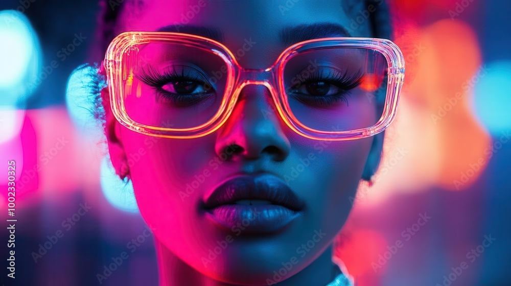 Street style fashion captured in a neon-lit urban setting with futuristic tech accessories Cyberpunk Neon High Detail Street style fashion captured in a neon-lit urban setting with futuristic tech accessories Cyberpunk Neon High Detail