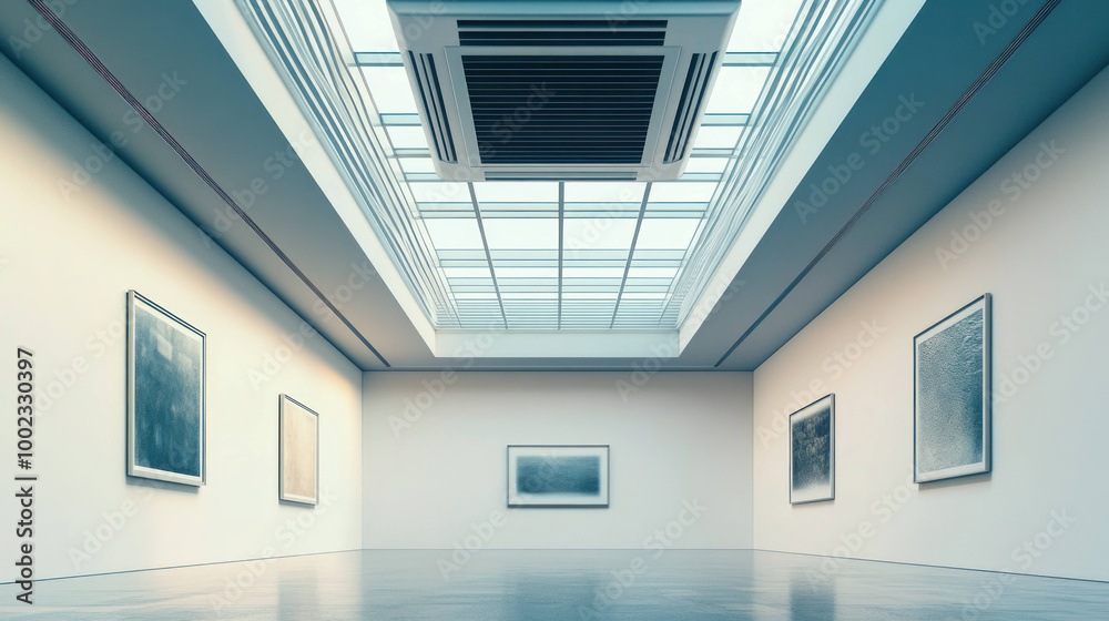 modern art gallery featuring minimalist design, large windows, and framed artworks on walls. spacious interior creates serene atmosphere for art appreciation modern art gallery featuring minimalist design, large windows, and framed artworks on walls. spacious interior creates serene atmosphere for art appreciation