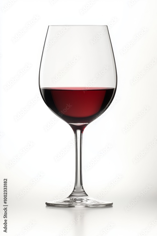 A Glass of Red Wine Standing Elegantly Against a Minimalist Background A Glass of Red Wine Standing Elegantly Against a Minimalist Background