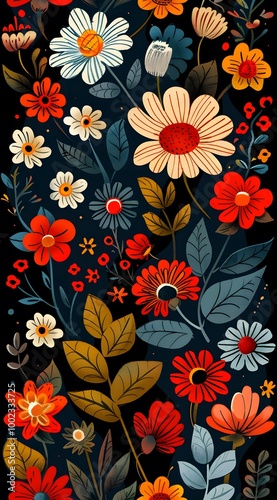 Delicate seamless floral patterns create an elegant background
