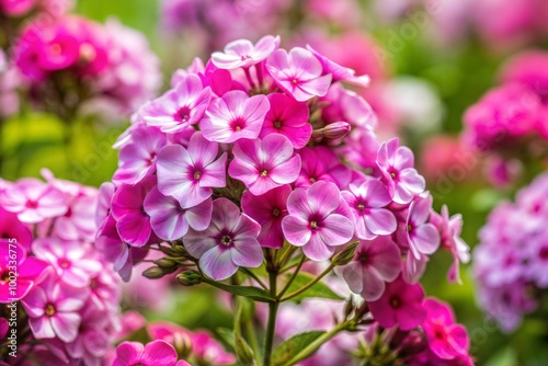 Pink and White Phlox Flowers in Bloom