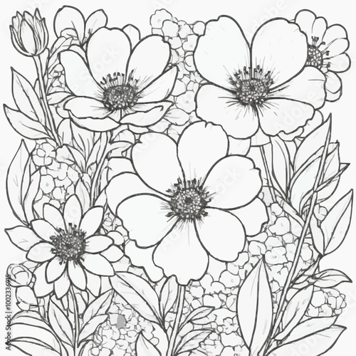 Wallpaper Mural seamless floral pattern colouring book Torontodigital.ca