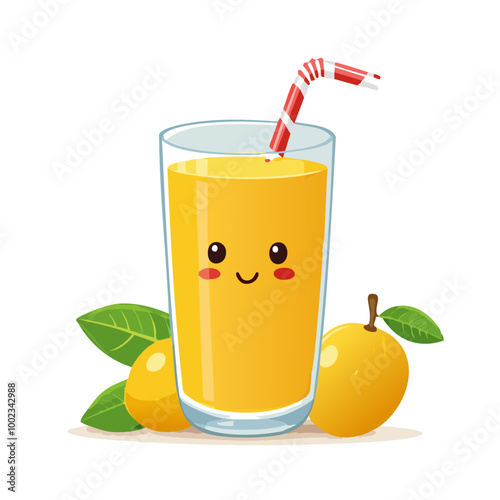 Mango Juice Drink Beverage Liquid Water Fresh Animation Kawaii Healthy Character
