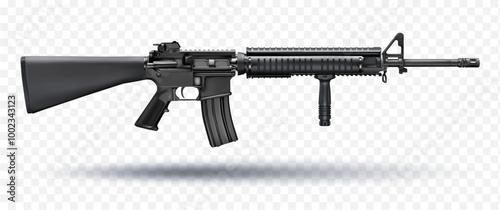 rifle firearms modern weapons realistic vector illustrations
