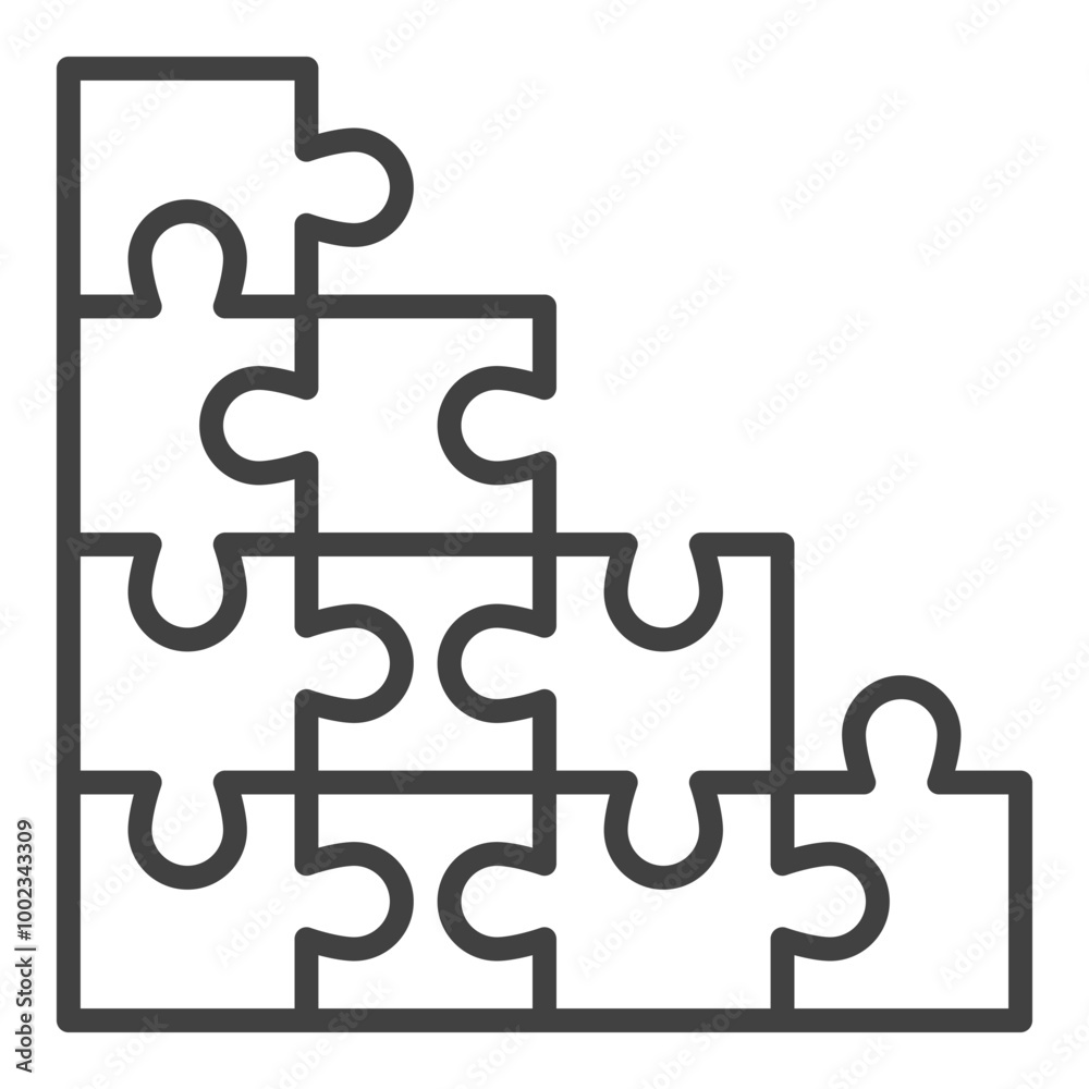 Jigsaw Puzzles vector icon or symbol in outline style Jigsaw Puzzles vector icon or symbol in outline style