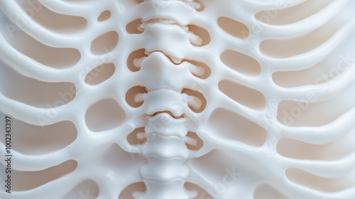 Detailed Close-Up of Human Rib Cage Structure photo