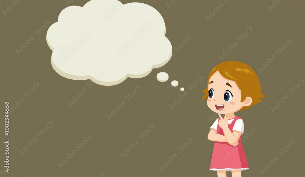 girl with blonde hair and thought bubble girl with blonde hair and thought bubble