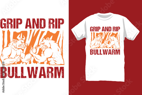 bull arm wrestling vs bear t-shirt