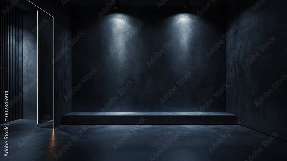 Dark Room with Spotlights Dark Room with Spotlights