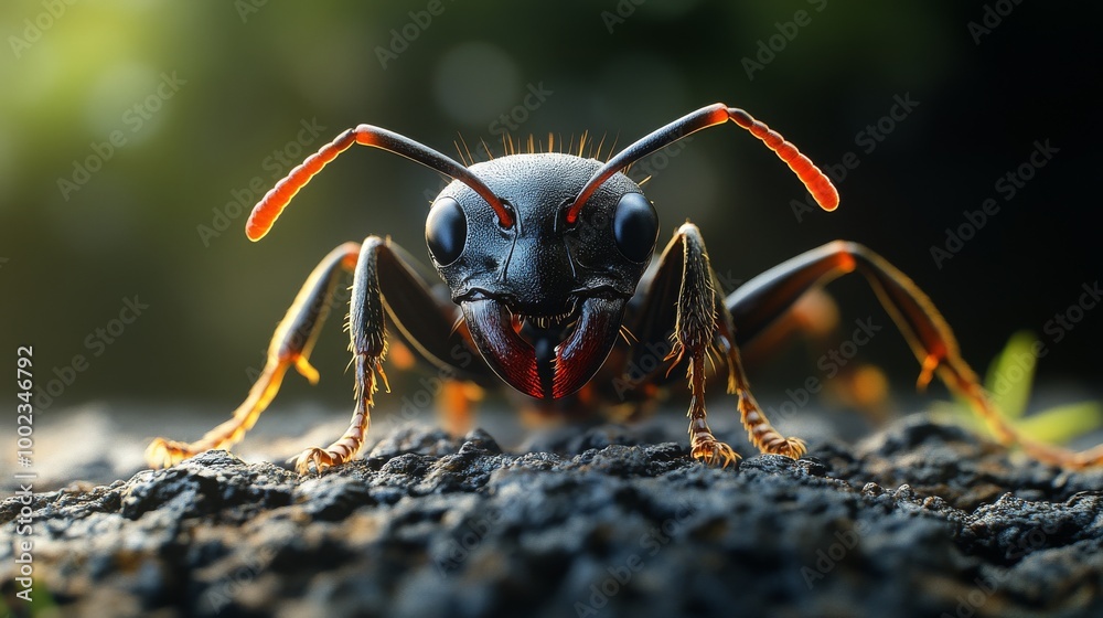 Close-up View of an Ant on a Textured Surface With Natural Background During Daylight Close-up View of an Ant on a Textured Surface With Natural Background During Daylight