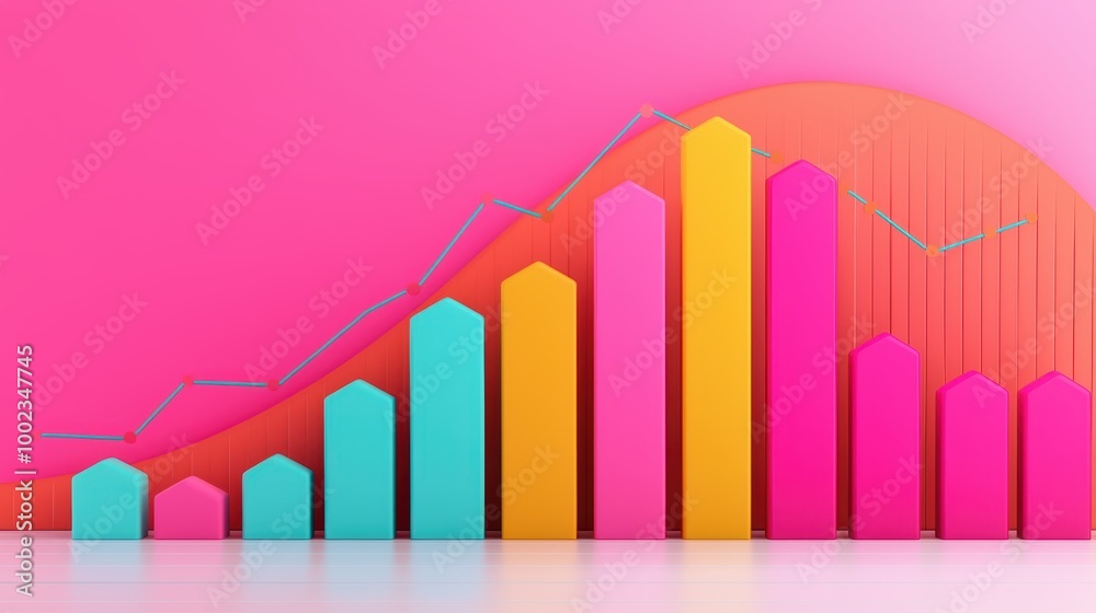Dynamic 3D Infographic: Digital Marketing Statistics and Strategies Unleashed