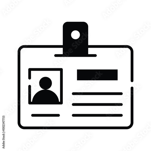 Employee id card vector design, entry pass icon in modern style