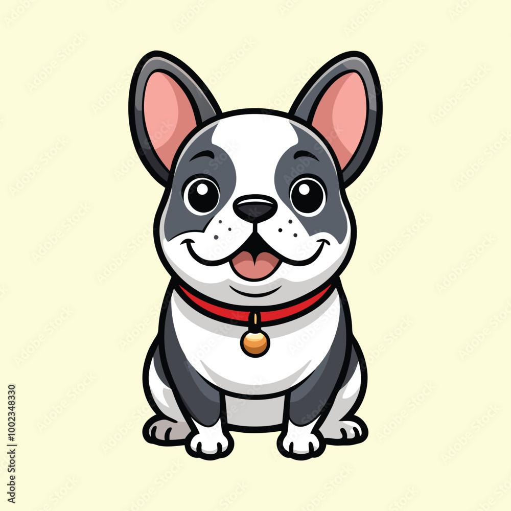 Hand drawn french bulldog cartoon illustration Hand drawn french bulldog cartoon illustration
