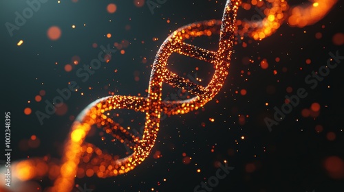 Illuminated DNA Helix: Innovative Genetic Research in 3D Visualization