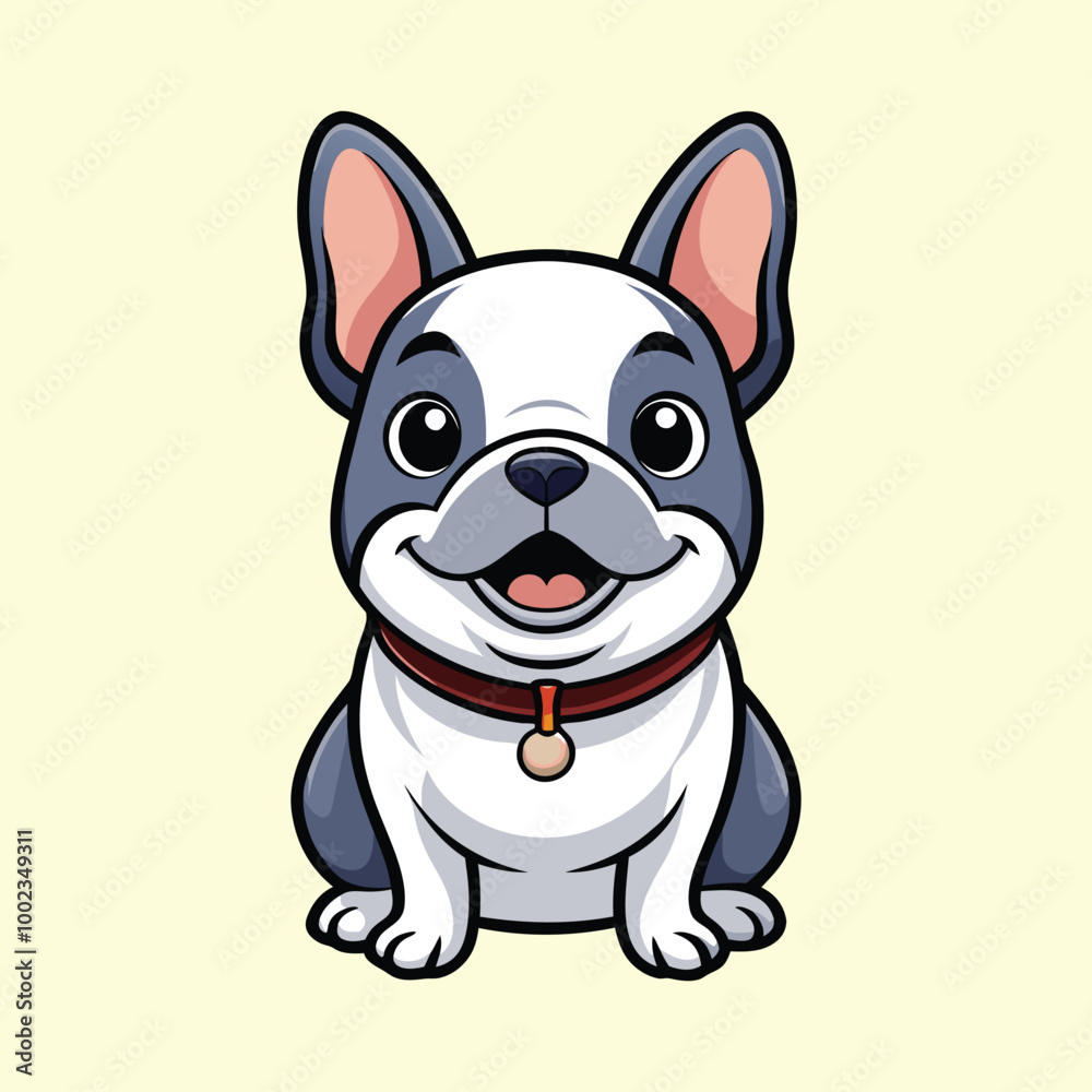 Hand drawn french bulldog cartoon illustration Hand drawn french bulldog cartoon illustration