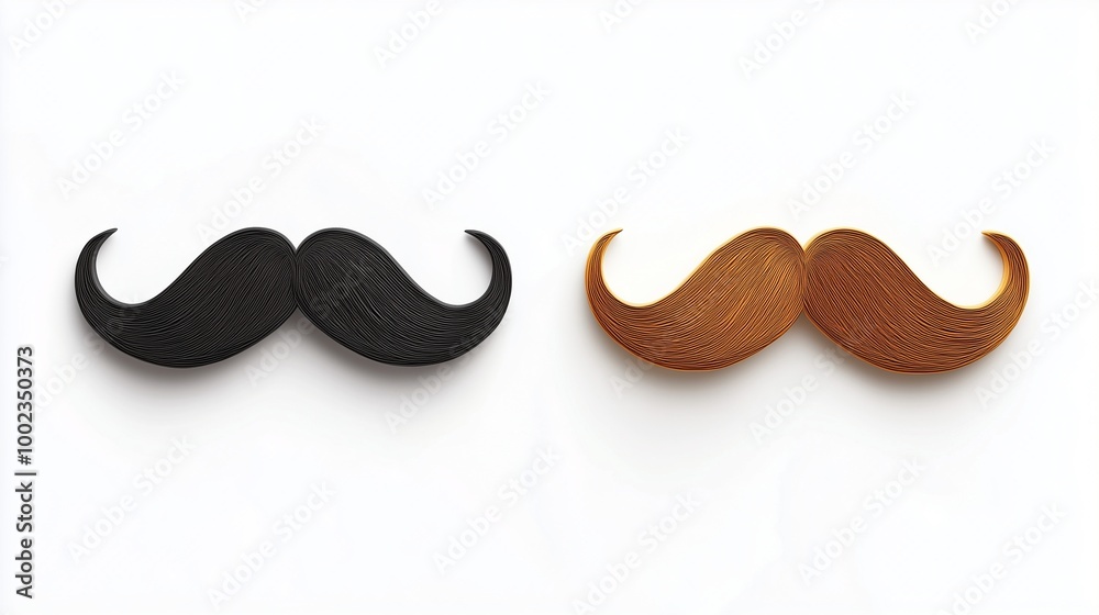 Wooden cut mustache black and brown decoration man identity Wooden cut mustache black and brown decoration man identity