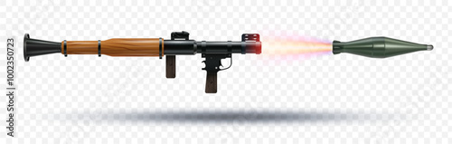 rpg firearms modern weapons realistic vector illustrations