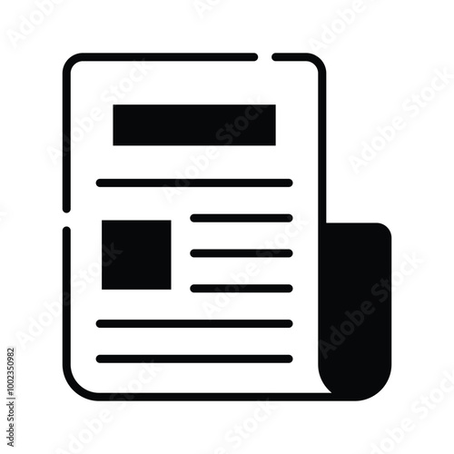 Trendy icon of newspaper in style, vector of press release concept