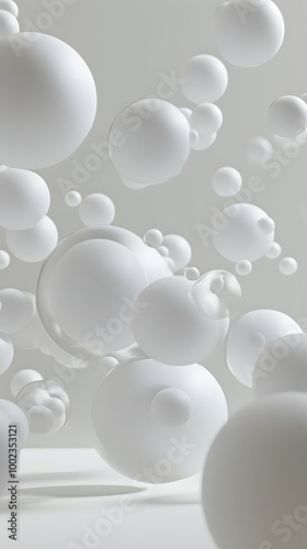 Produce striking visuals by showcasing white spheres on a sleek backdrop. Perfect for tech demonstrations and art exhibits, offering a sophisticated and contemporary appearance