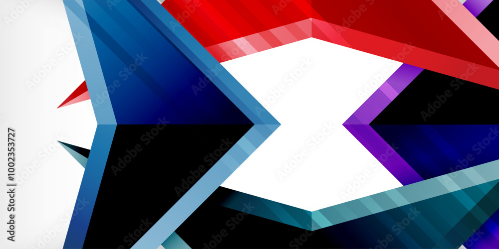 Arrows with 3d effect abstract background. Triangles on light grey backdrop Arrows with 3d effect abstract background. Triangles on light grey backdrop