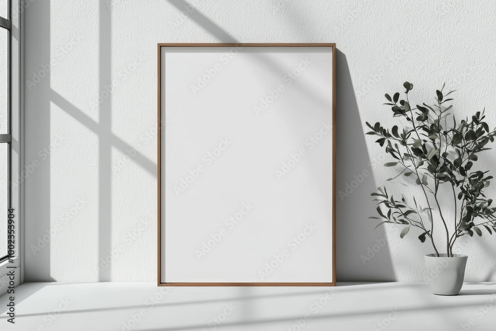 A3 Poster Mockup on White Background created with Generative AI A3 Poster Mockup on White Background created with Generative AI