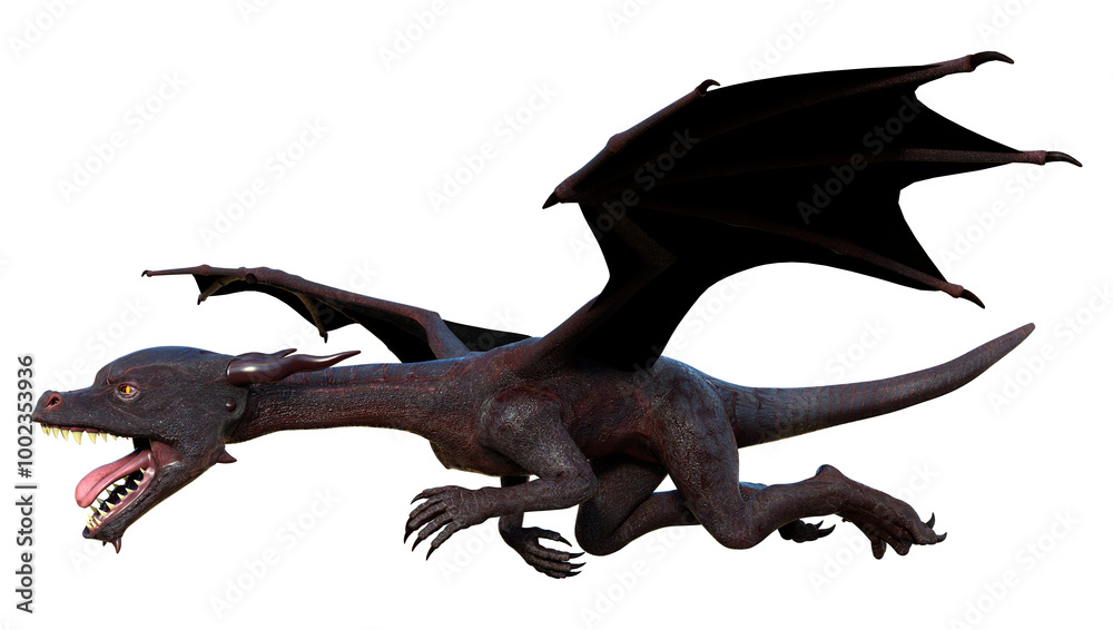 Fototapeta premium 3D Rendering Fairy Tale Dragon on White