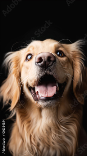 Wallpaper Mural portrait of a golden retriever on black background Torontodigital.ca