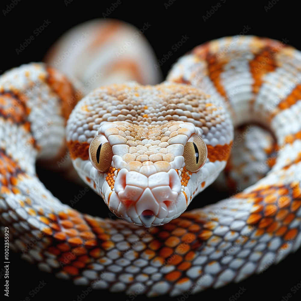 close up of snake on black background looking at camera close up of snake on black background looking at camera