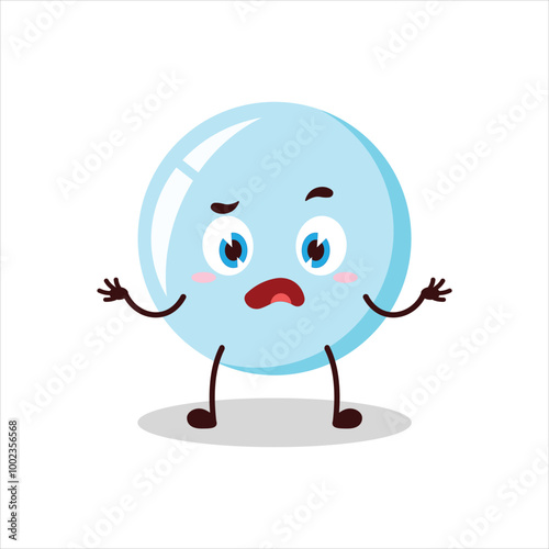 Cute don't know expression of bubble cartoon character