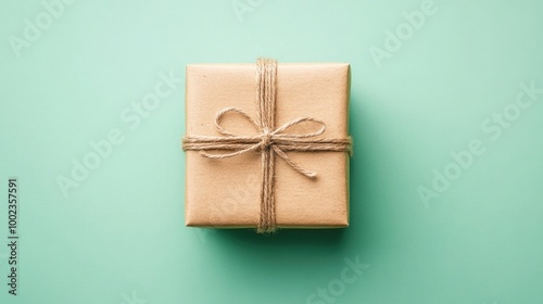 Elegant gift box presented against a gentle pastel green backdrop