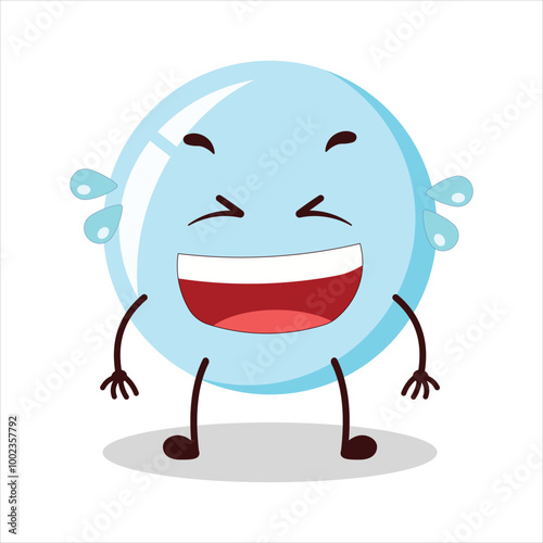 Cute laugh out loud expression of bubble cartoon character