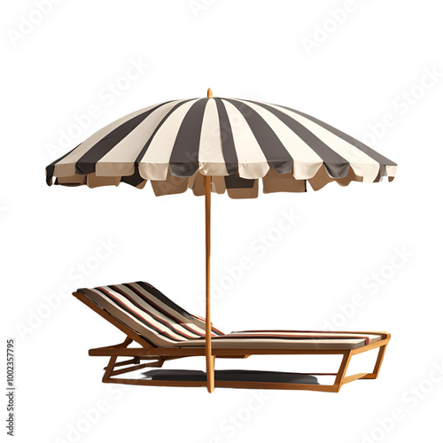 beach umbrella and chair