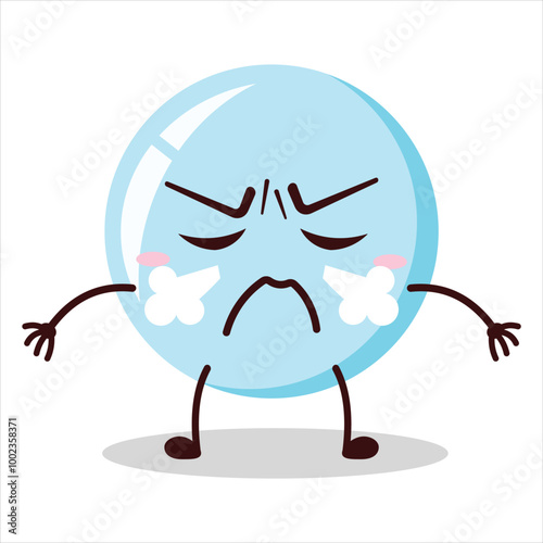 Cute mad expression of bubble cartoon character