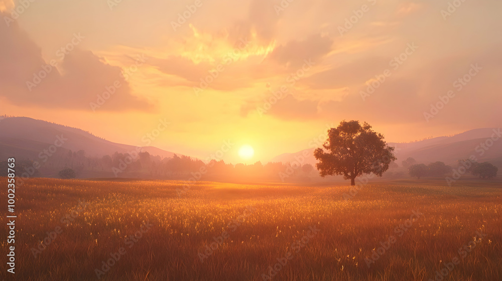 Sunrise illuminating an empty Sunrise illuminating an empty