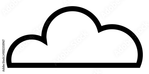 Bild auf Leinwand A black outlined cloud with a minimalist design on a white background