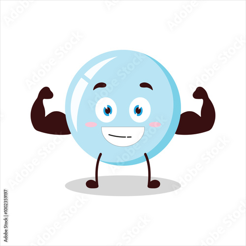 Cute masculine healthy athlete expression of bubble cartoon character