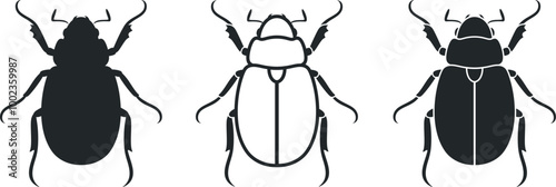 Scarab beetle logo. Isolated scarab beetle on white background