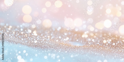 Classic background with gold glitter - selective focus and bokeh, soft gradient transition, pastel colors. Blue polarizing pearlescent shimmer, sparkling sequin glitter backgrounds