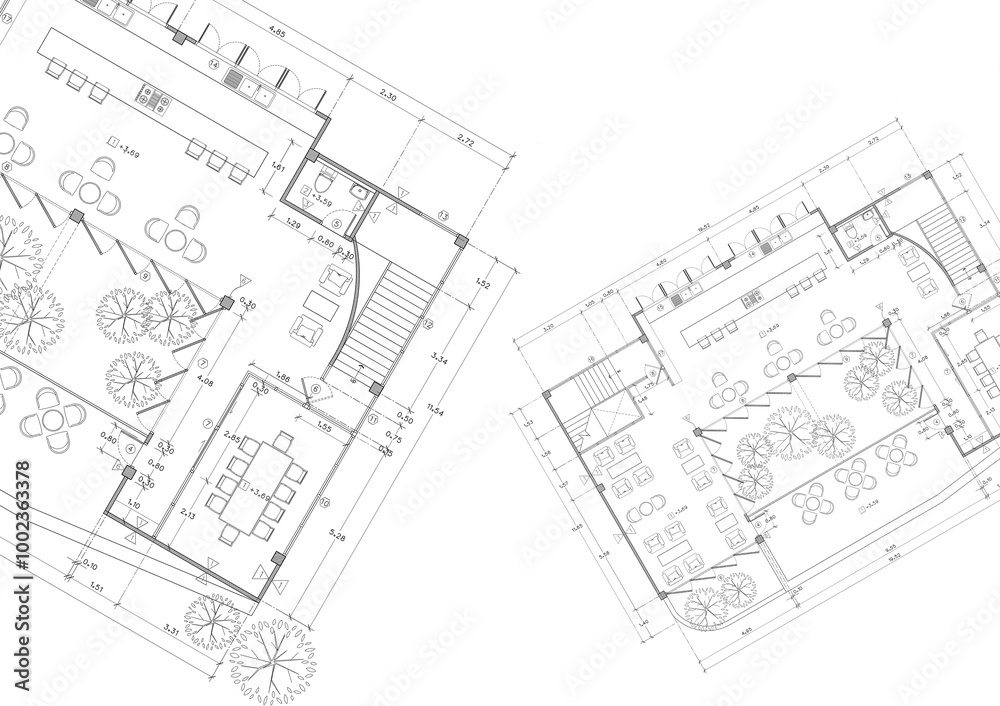 Floor plan designed building on the drawing.