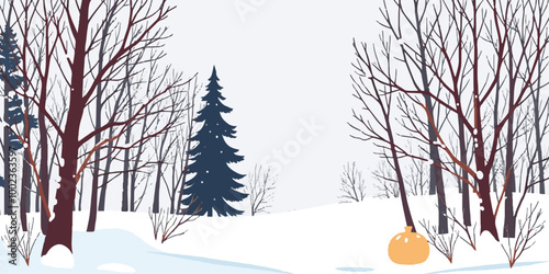 Merry christmas winter background on white backdrop. white snowfall texture. christmas, tree, merry, vintage, banner, sale Vector 3d illustration.