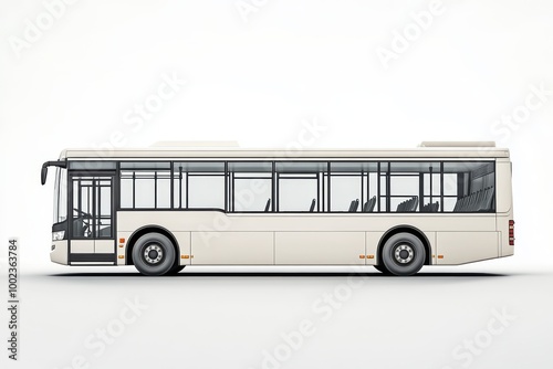 White City Bus Parked in a Neutral Space With a Clear Background Emphasizing Its Sleek Design