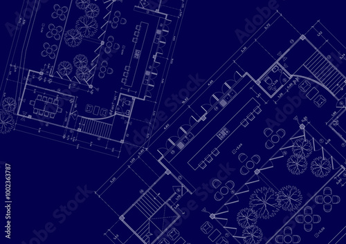 Floor plan designed building on the drawing.