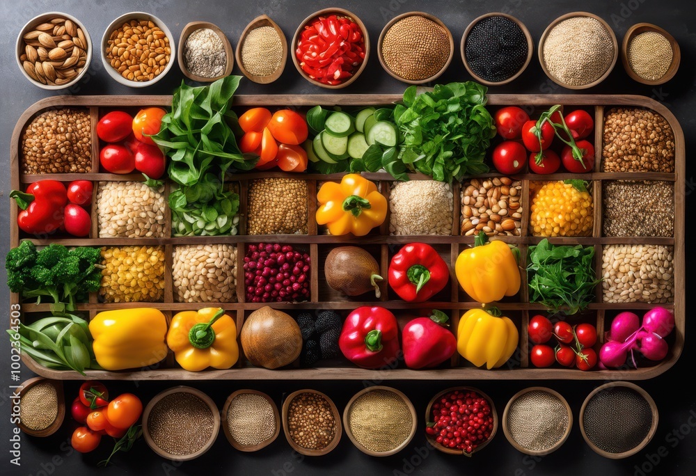 vibrant assortment plant based meal choices featuring fresh fruits bountiful display, appetizers, small, plates, starters, hors, snacks, finger, foods vibrant assortment plant based meal choices featuring fresh fruits bountiful display, appetizers, small, plates, starters, hors, snacks, finger, foods
