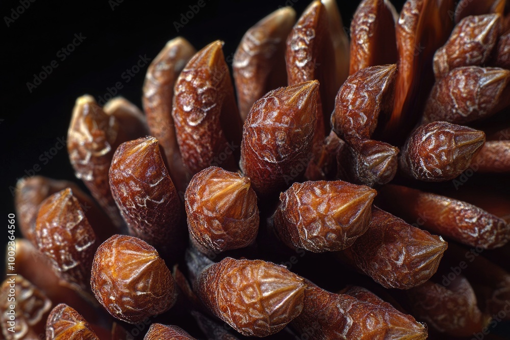 Close-up of Dried Pine Cone Scales with Delicate Texture Close-up of Dried Pine Cone Scales with Delicate Texture