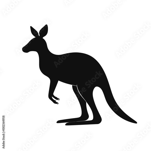 black silhouette of a kangaroo photo